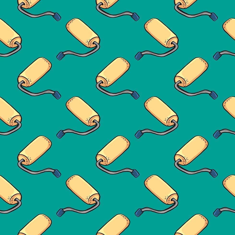 Wall roller , seamless pattern on a blue background. vector