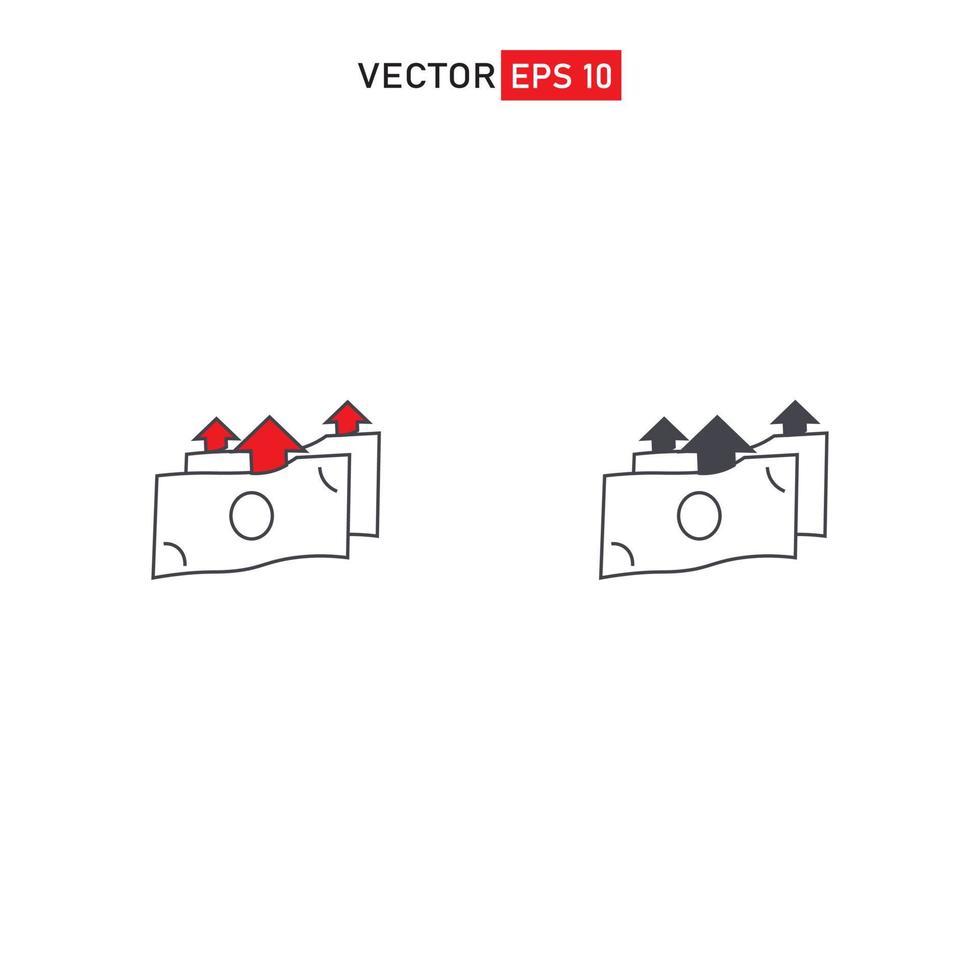 dollar stack black icon. money growth concept vector illustration