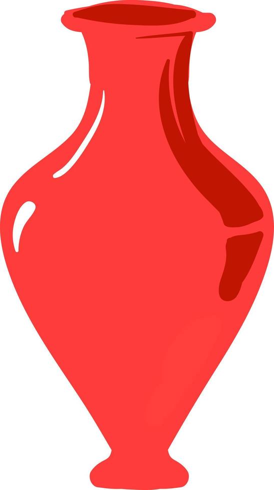 Red vase, illustration, vector on white background.