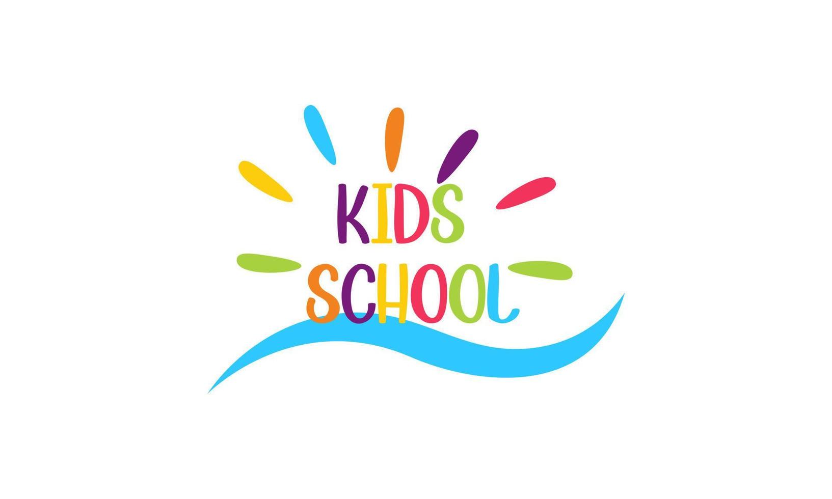 Kiddie school elementary colorful vector logo design illustration