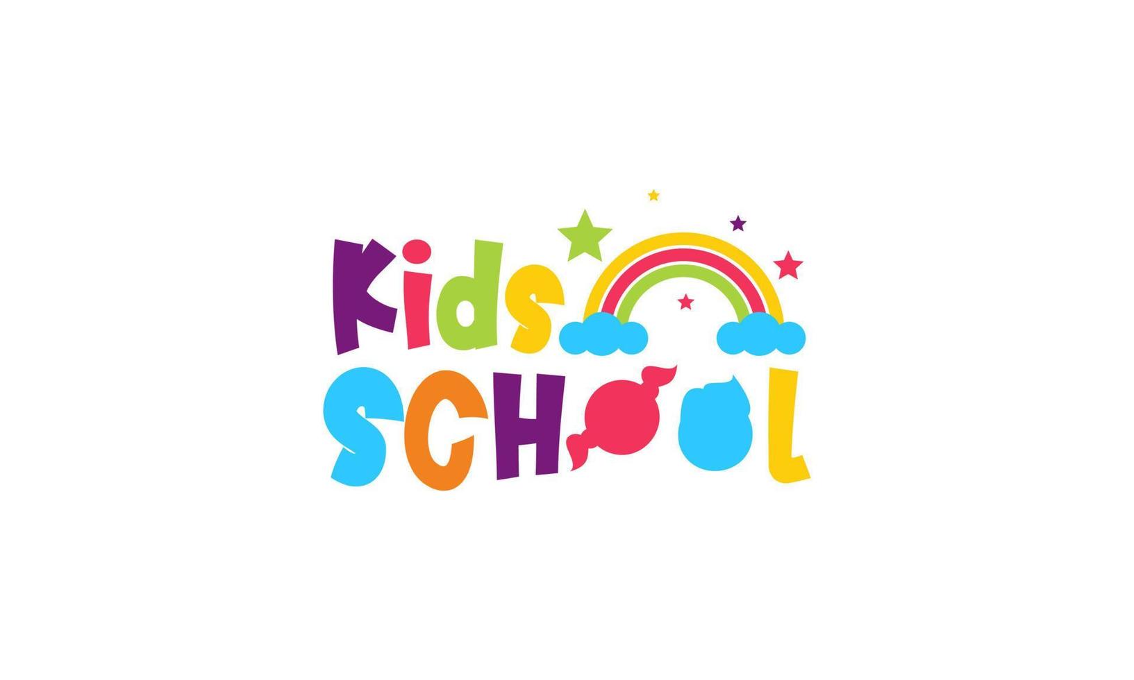 Kiddie school elementary colorful vector logo design illustration