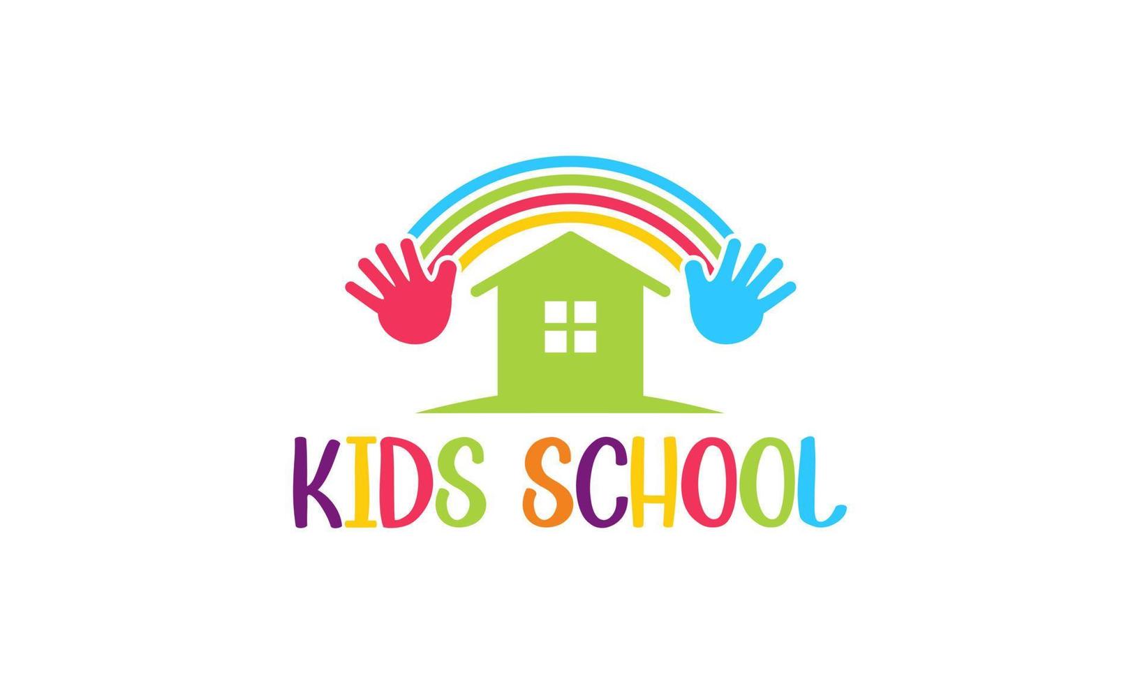 Kiddie school elementary colorful vector logo design illustration
