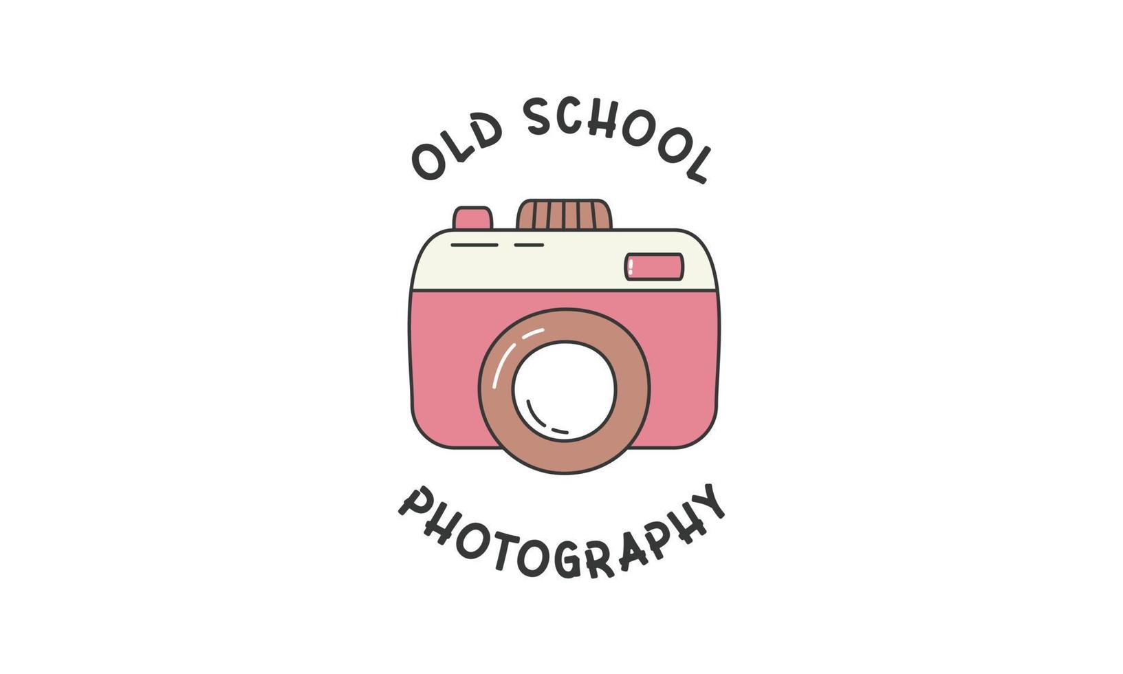 Retro vintage logotype of old camera logo graphic vector