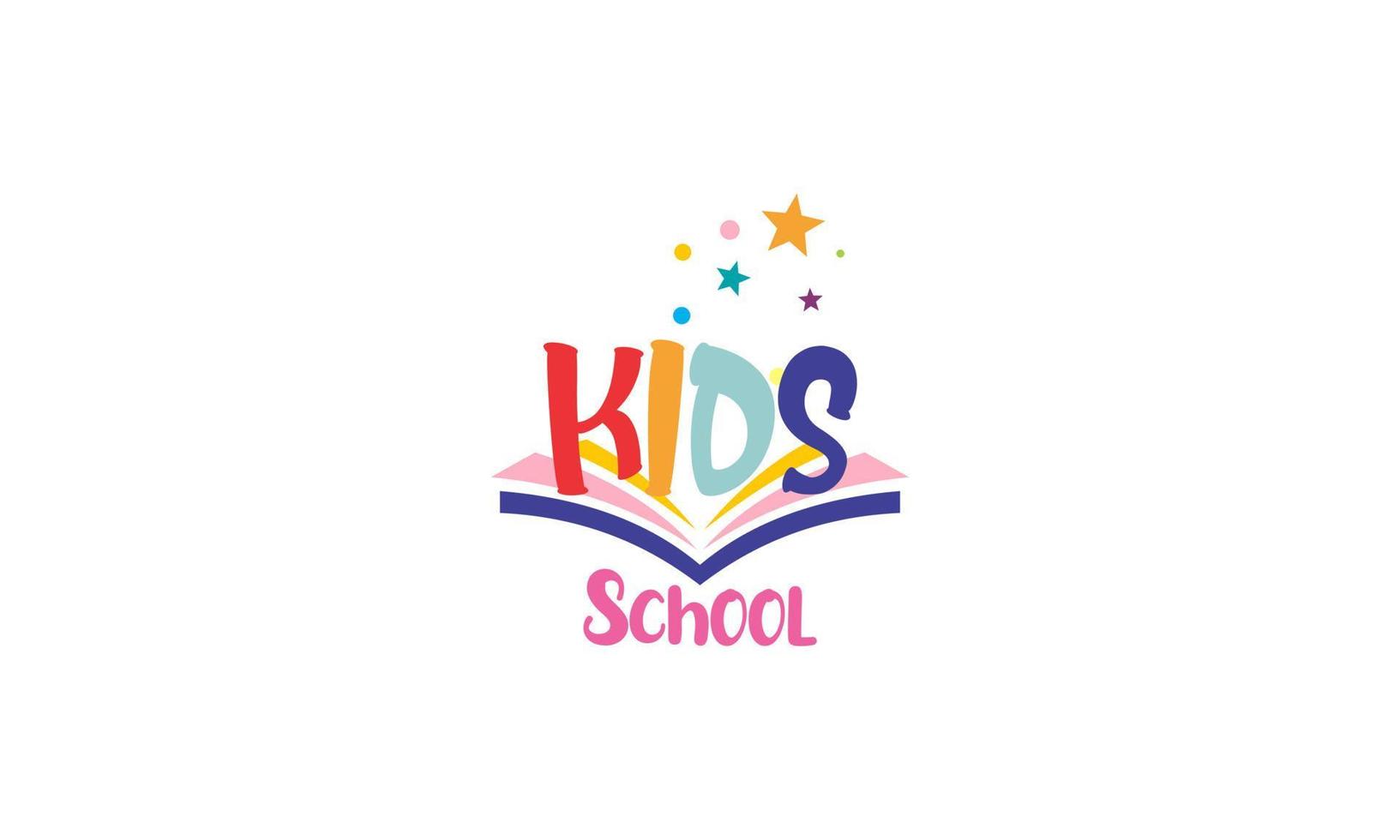 Kiddie school elementary colorful vector logo design illustration