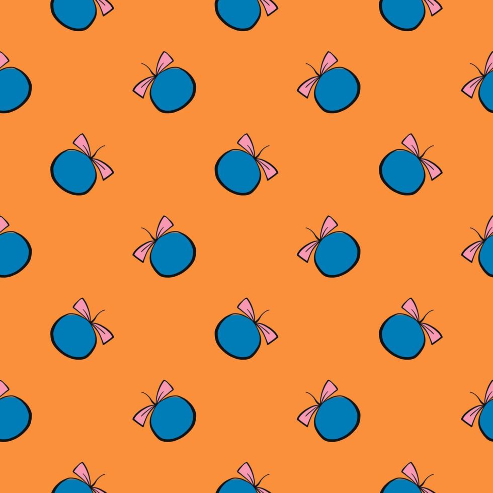 Small bow toy,seamless pattern on orange background. vector