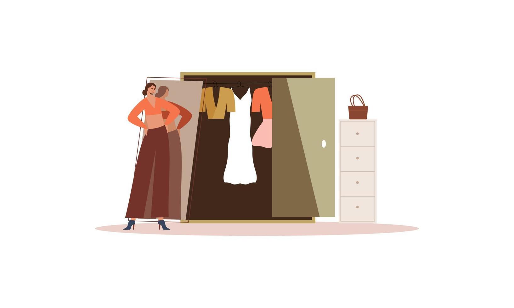 vector de paquete de ilustración de chica de moda