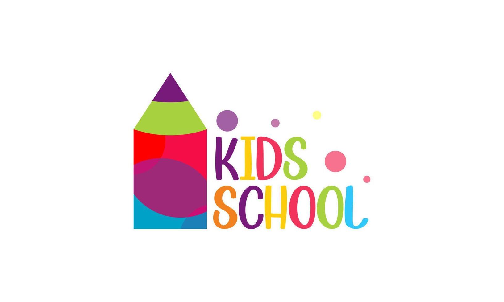 Kiddie school elementary colorful vector logo design illustration