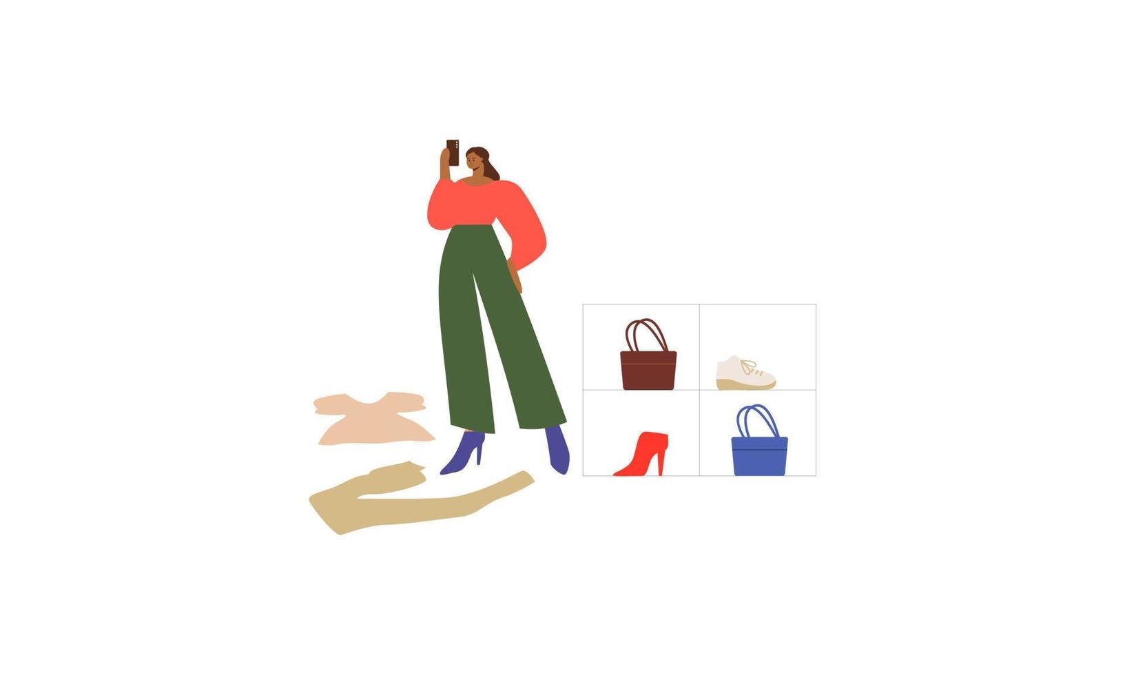 vector de paquete de ilustración de chica de moda