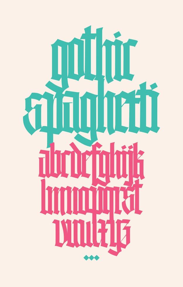 Gothic font from Latin letters. Vector. English alphabet. Medieval European style. European alphabet 9-16th century. Romano-Germanic letters. Symbols for monogram and design. vector