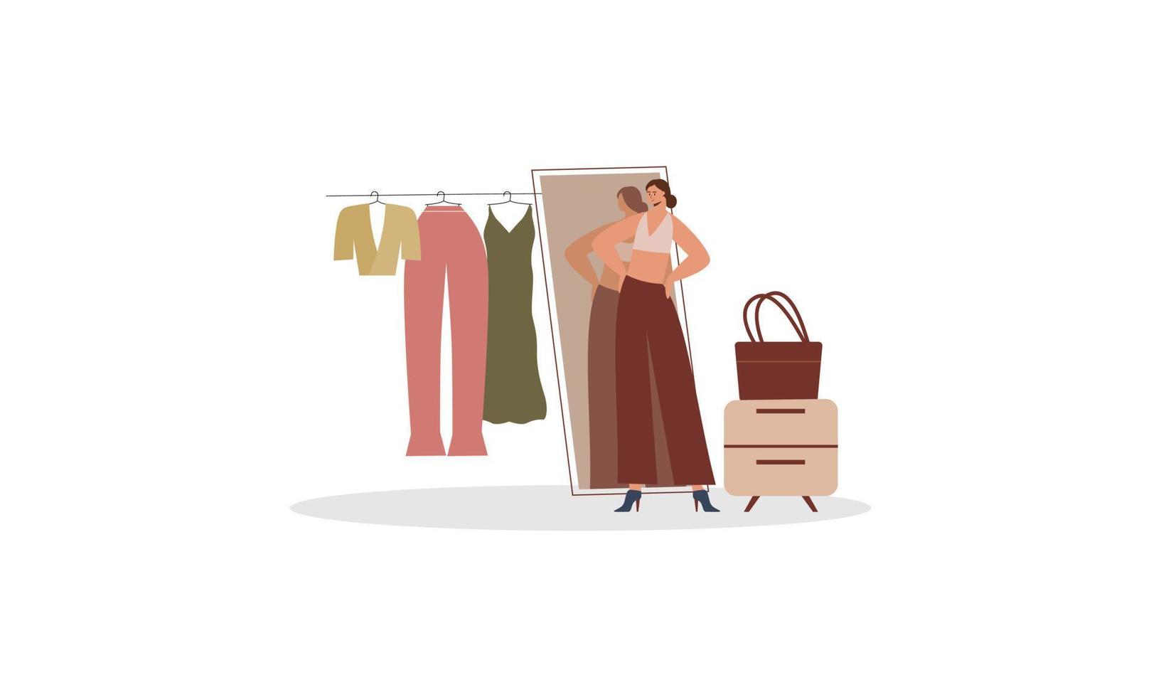 vector de paquete de ilustración de chica de moda