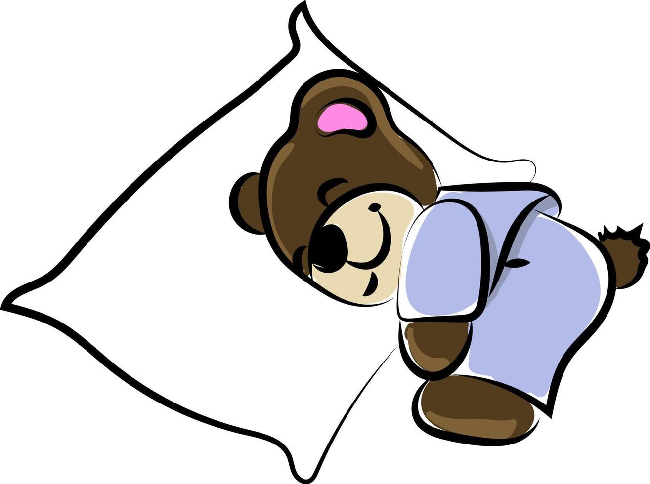 Sleeping bear, illustration, vector on white background.