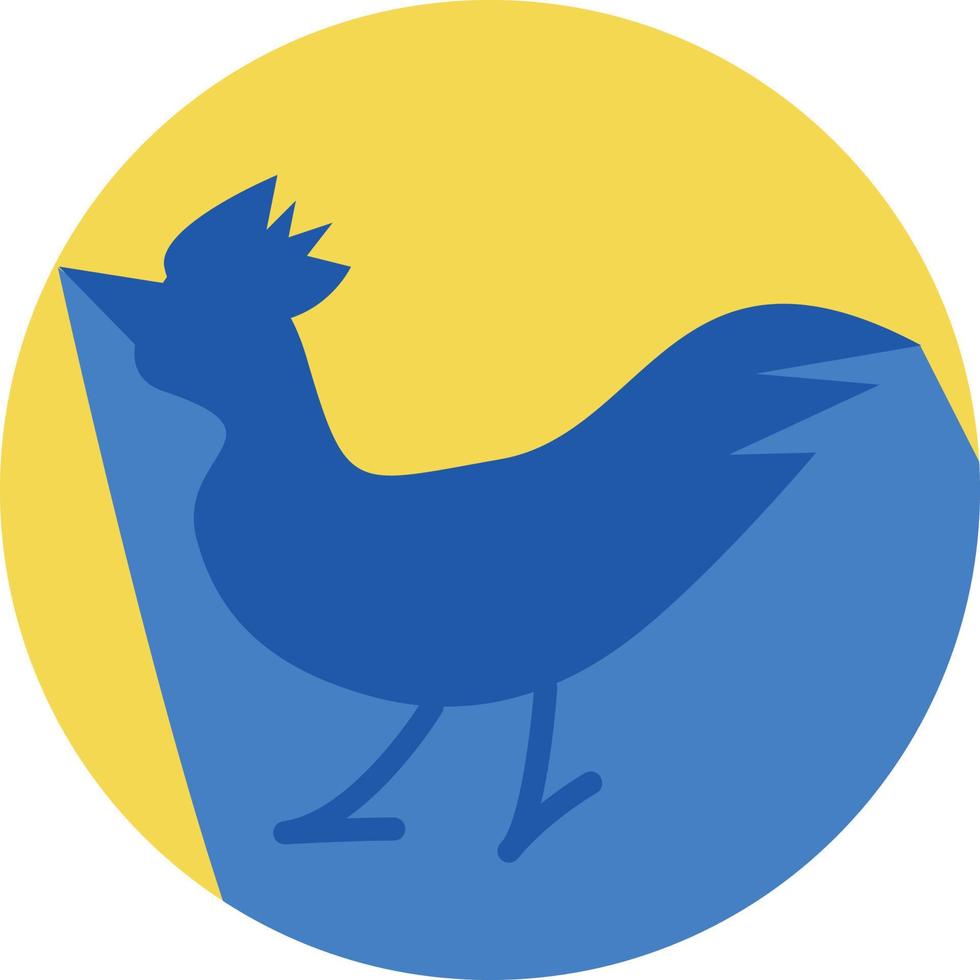 gallo azul, ilustración, vector sobre fondo blanco.