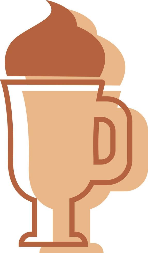 Delicious latte, illustration, vector on white background.