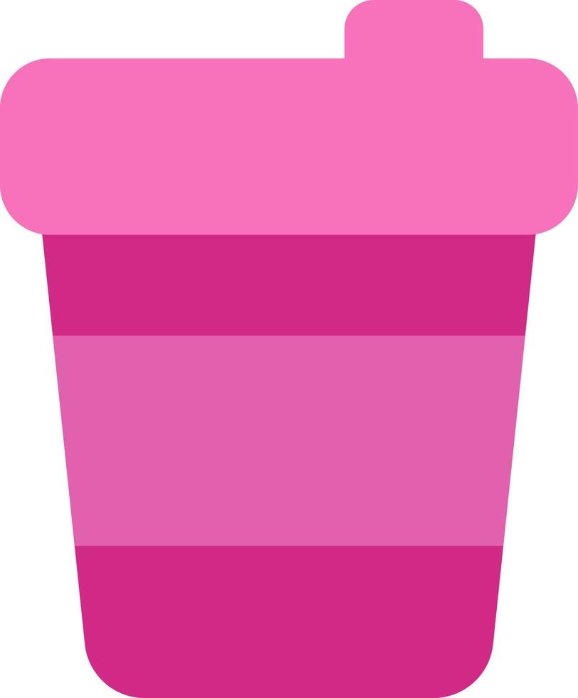 Pink coffee cup, illustration, vector on a white background.