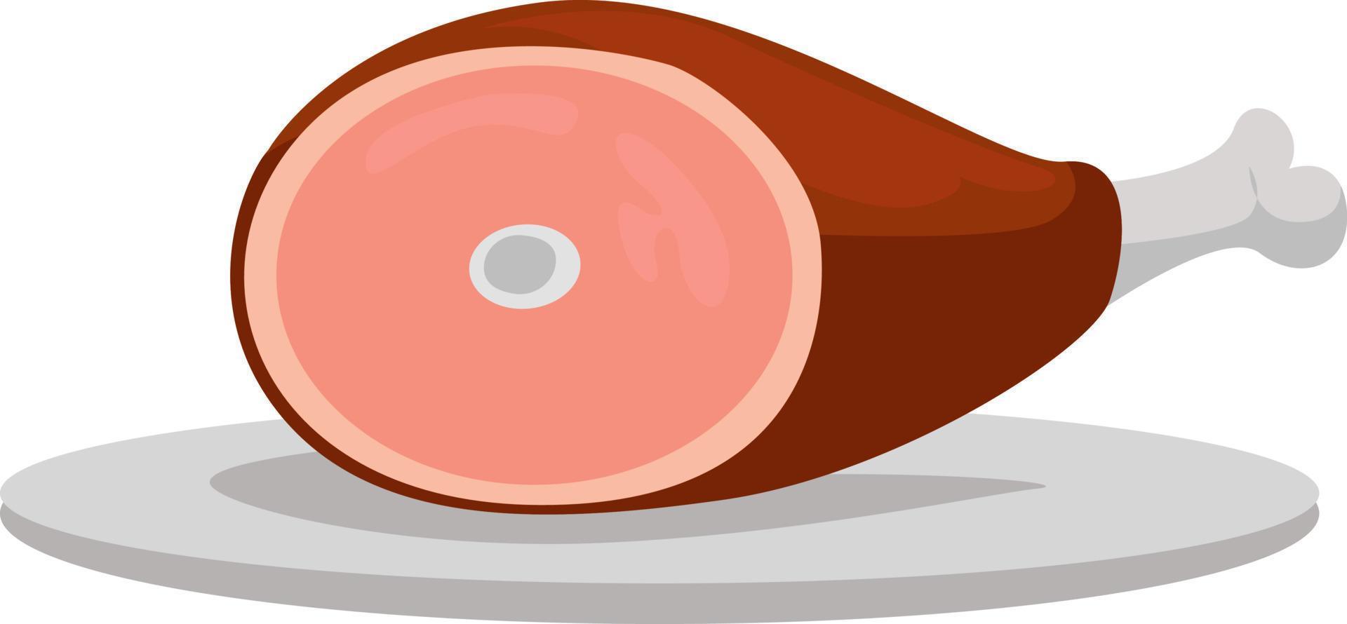 Piece of meat, illustration, vector on white background.