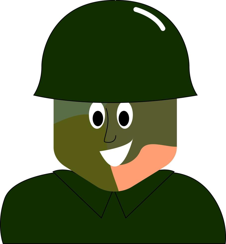 War printed soldier, illustration, vector on white background.