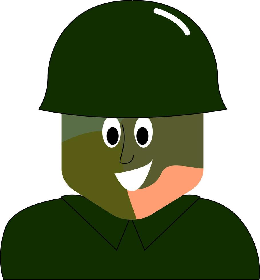 soldado impreso de guerra, ilustración, vector sobre fondo blanco.