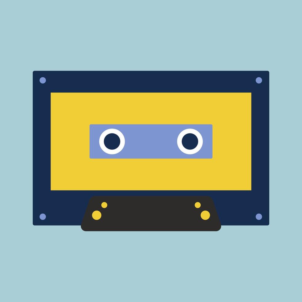 Retro cassette, illustration, vector on white background.