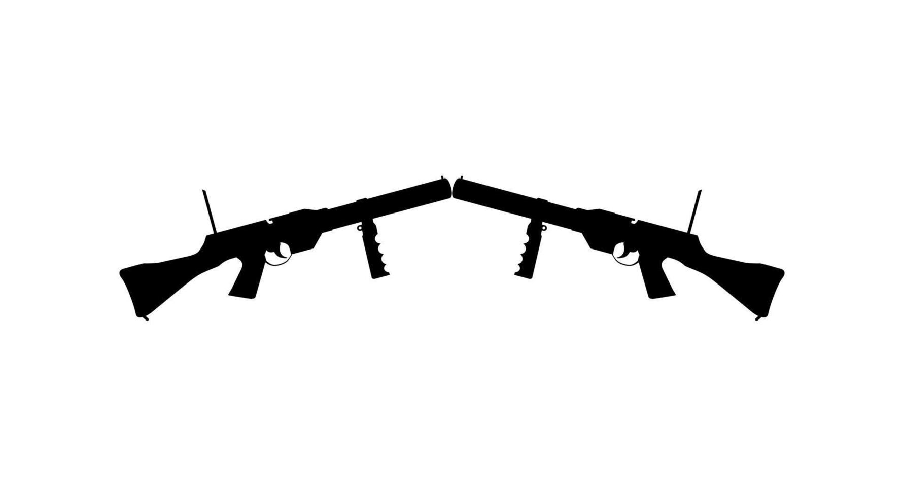 silueta de arma para logotipo, pictograma, ilustración de arte, sitio web o elemento de diseño gráfico. ilustración vectorial vector