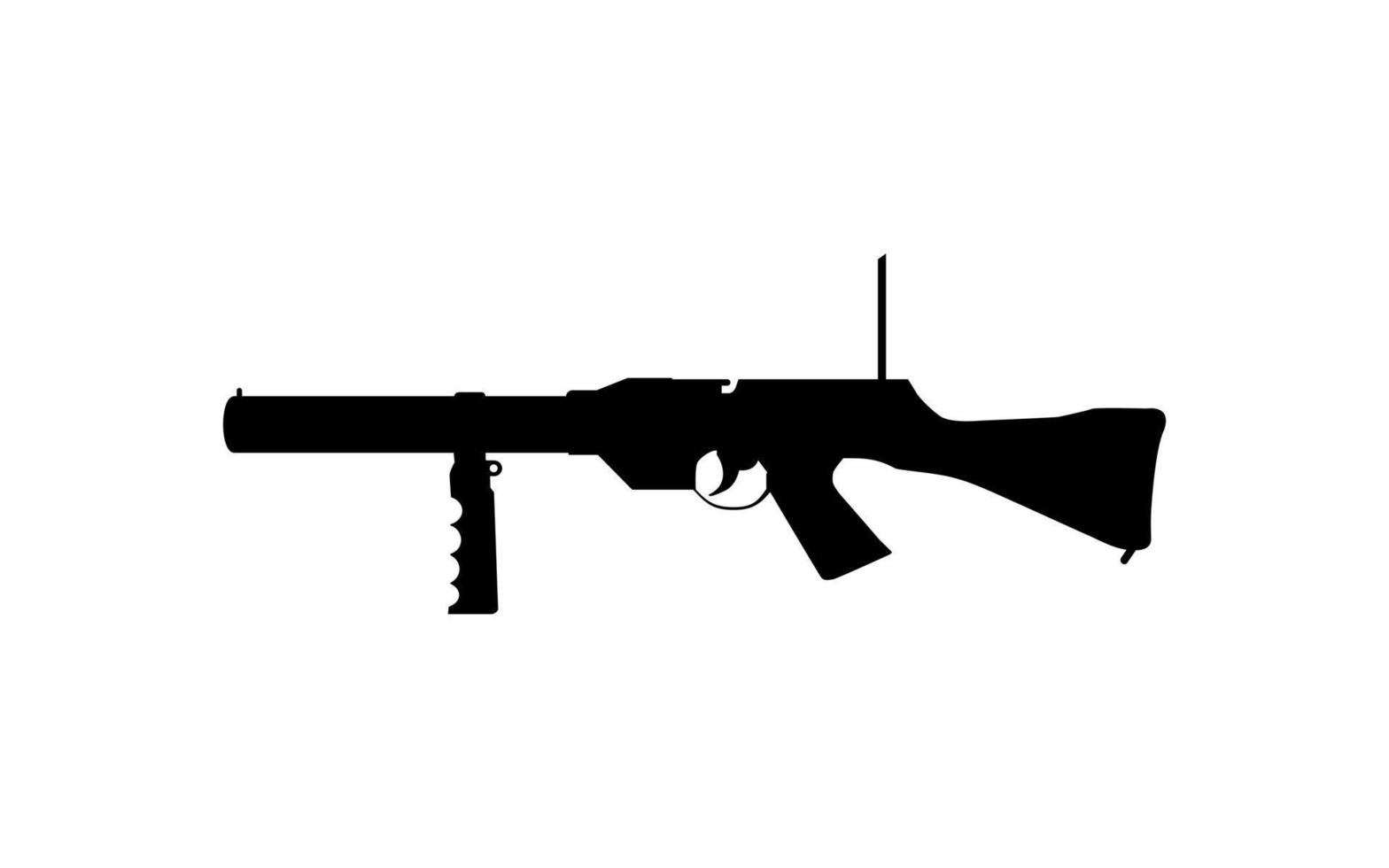 Silhouette of Weapon Gun for Logo, Pictogram, Art Illustration, Website or Graphic Design Element. Vector Illustration