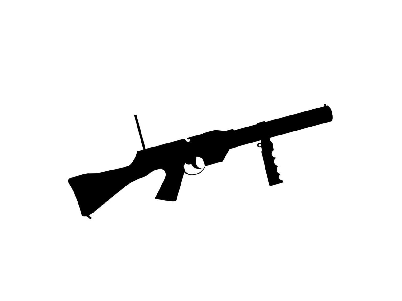 Silhouette of Weapon Gun for Logo, Pictogram, Art Illustration, Website or Graphic Design Element. Vector Illustration