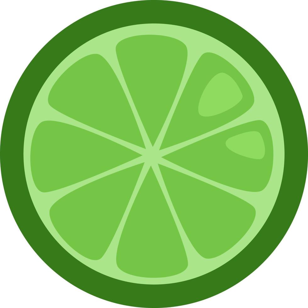 Limón verde, ilustración, vector sobre fondo blanco.