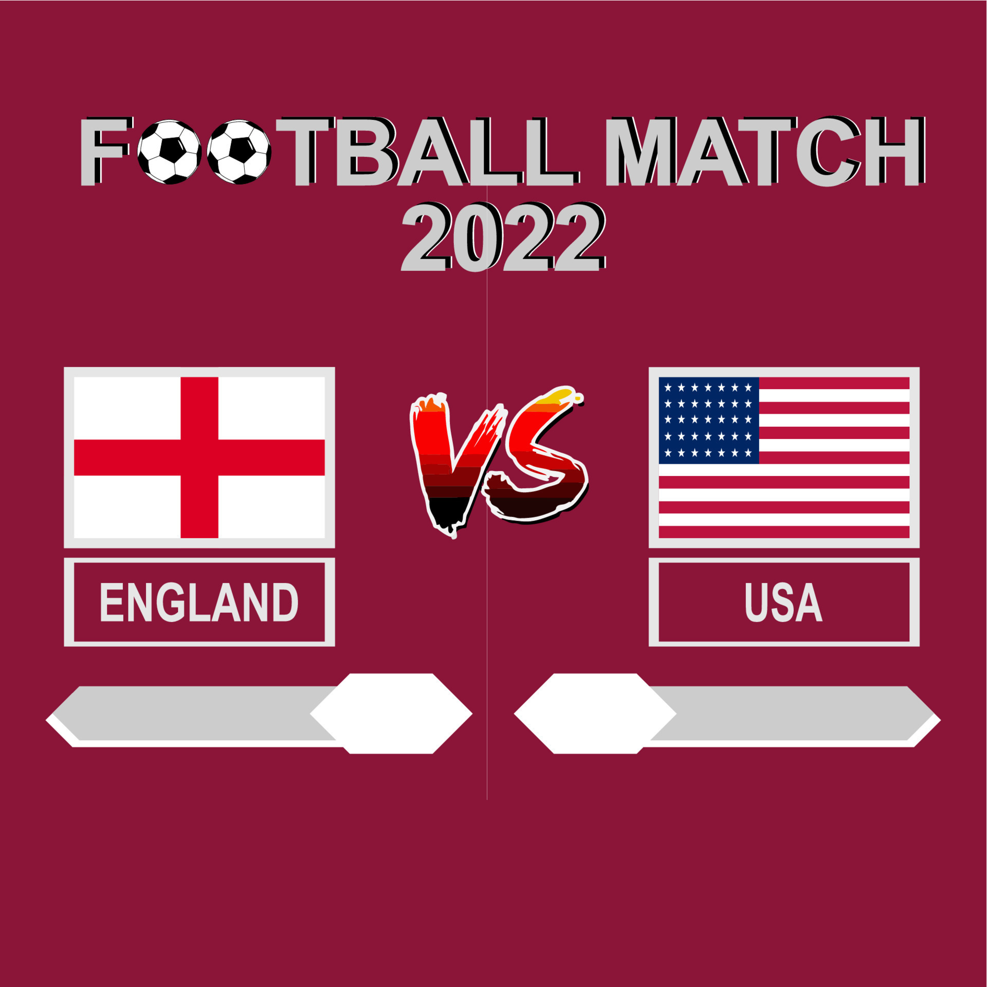 England vs USA football competition 2022 template background vector for schedule, result match 13787048 Vector Art at Vecteezy