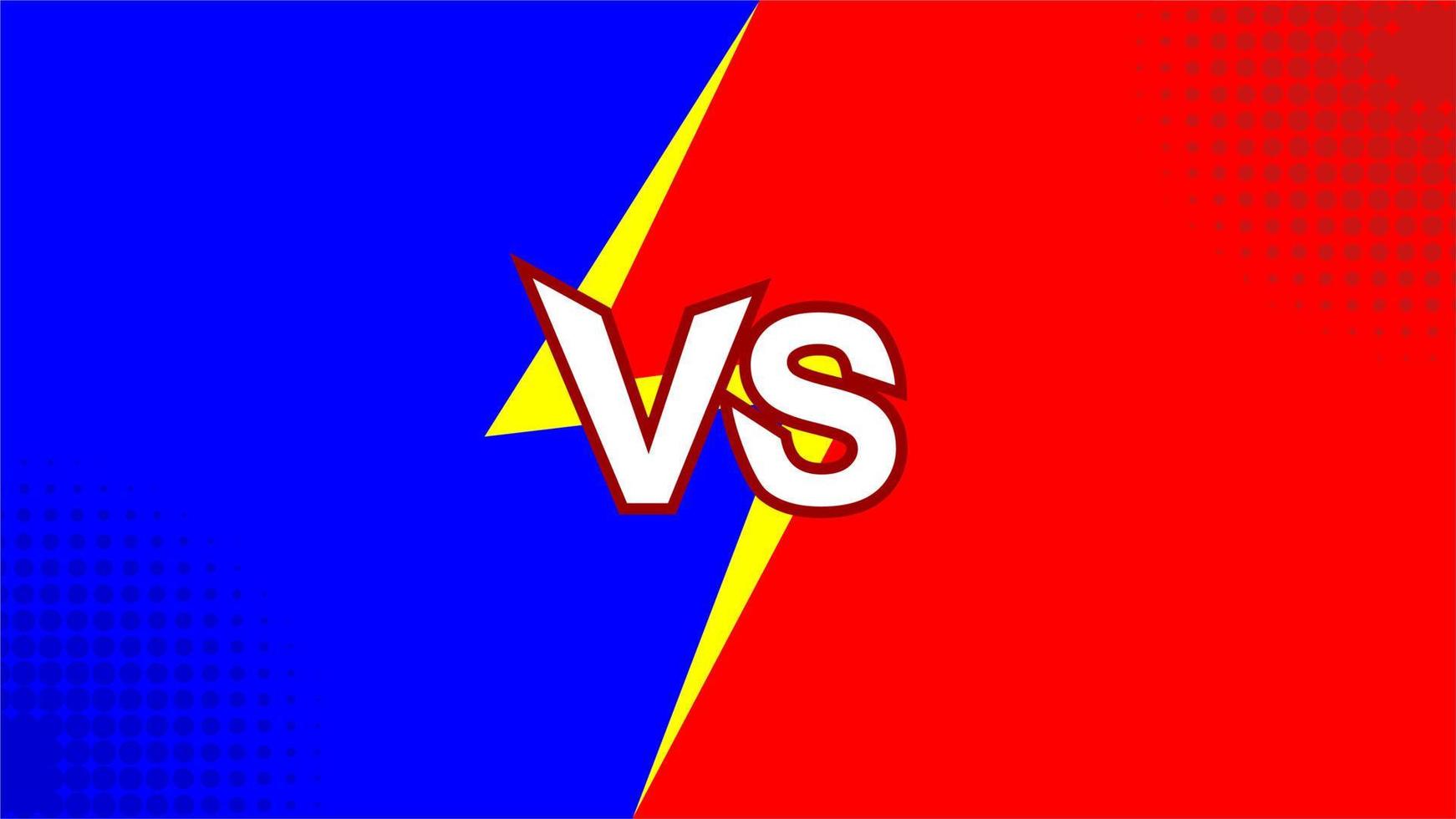 vs batalla versus lucha deporte plantilla fondo azul rojo vector