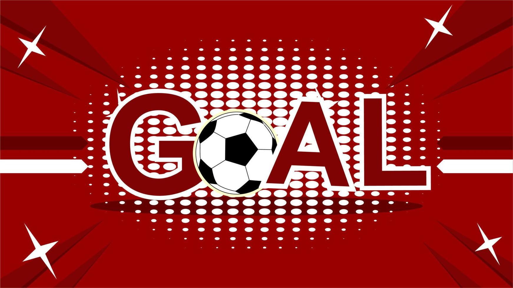 Goal letter typography red background for sport or game vector