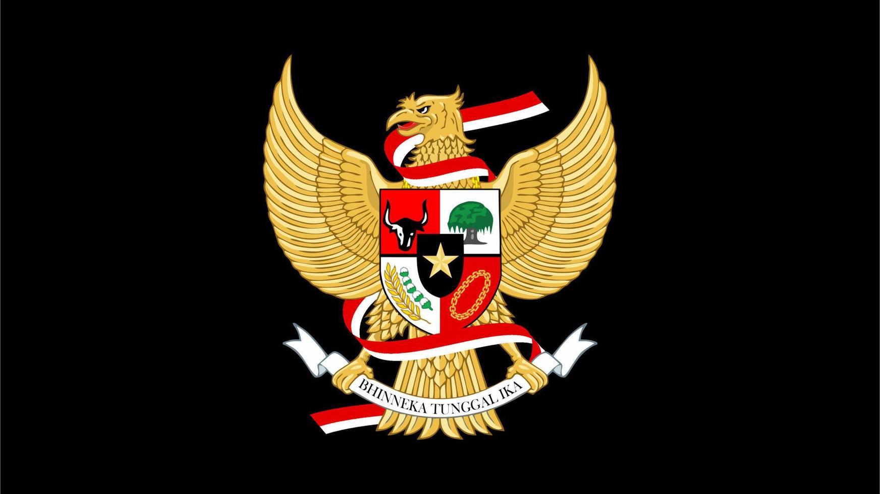 Pancasila with Indonesia flag ribbon vector illustration
