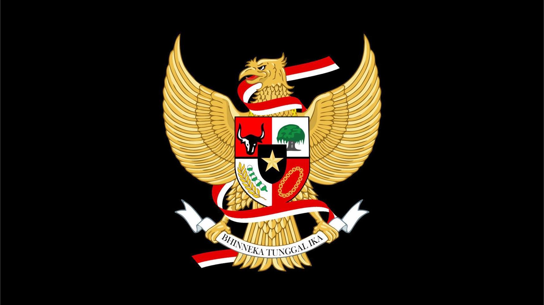 pancasila con ilustración de vector de cinta de bandera de indonesia