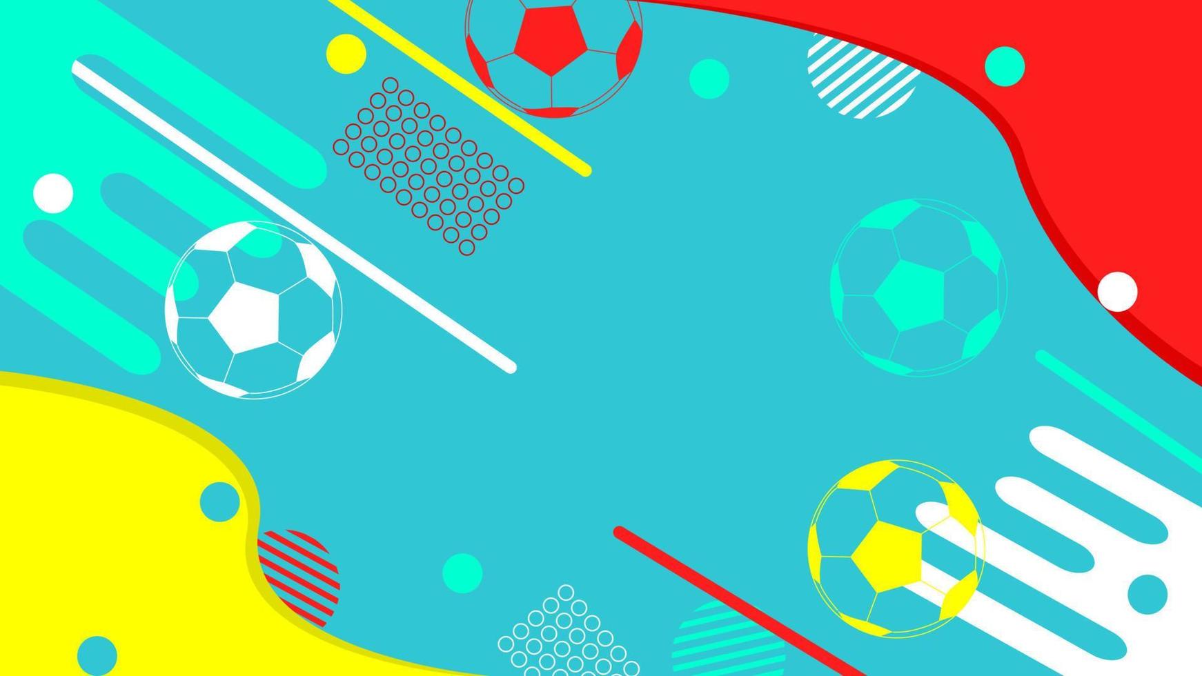 Abstract background colorful blue red yellow football design vector illustration