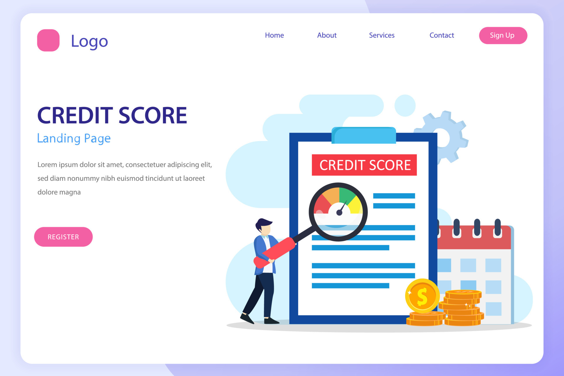 Credit score vector concept, Business people check credit score of
