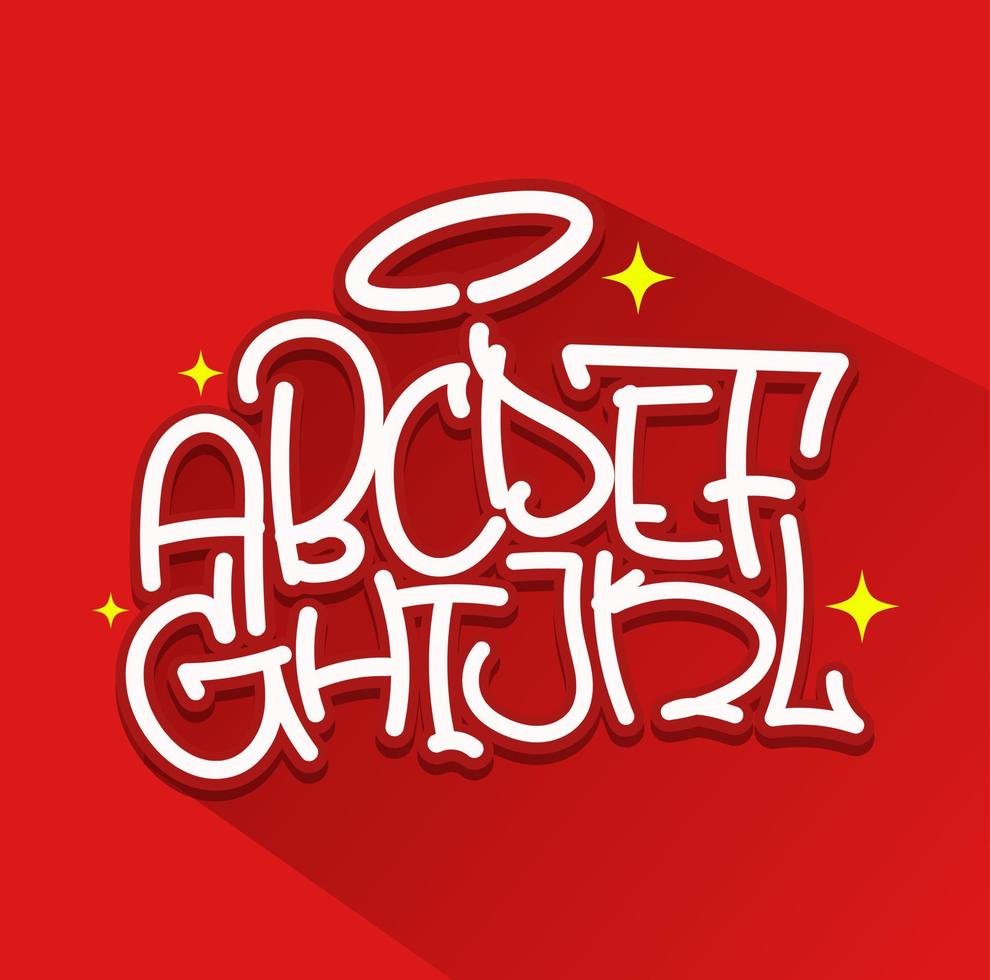 Handlettering Graffiti Alphabet. Handlettering Graffiti Font vector