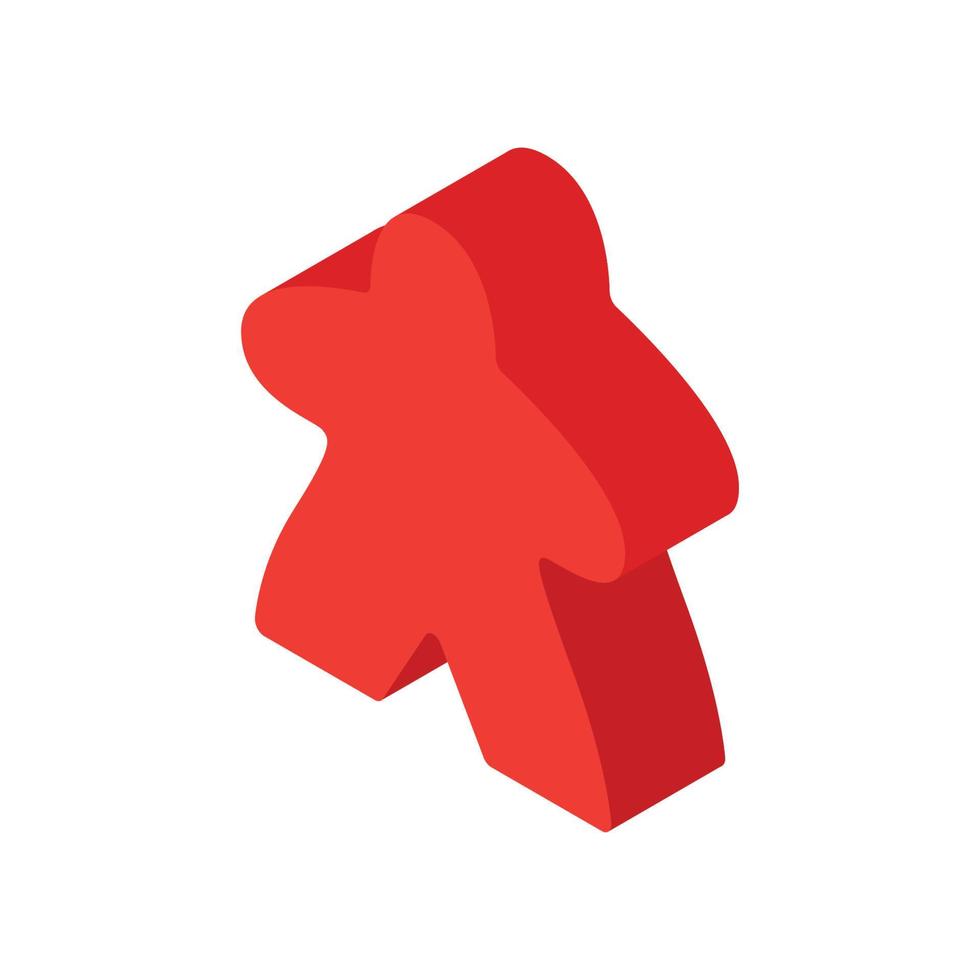 Isometric red meeple vector illustration