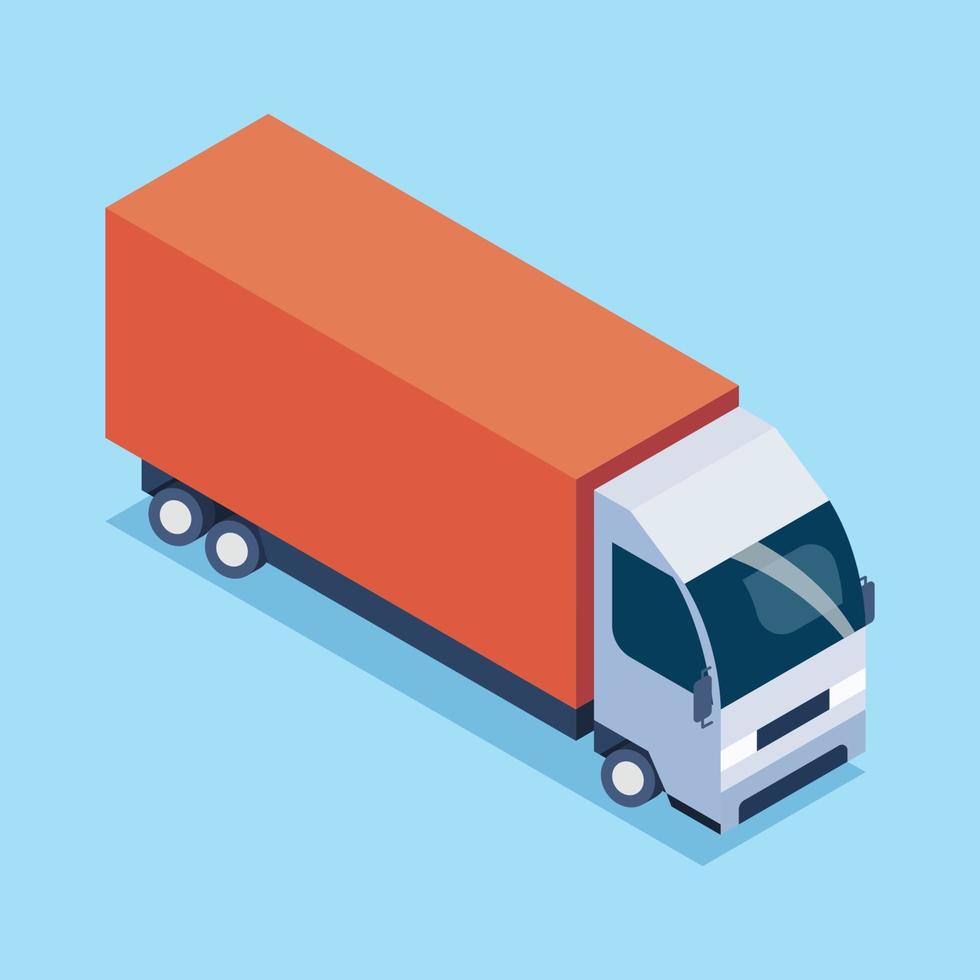 Cargo Truck transportation in isometric view vector