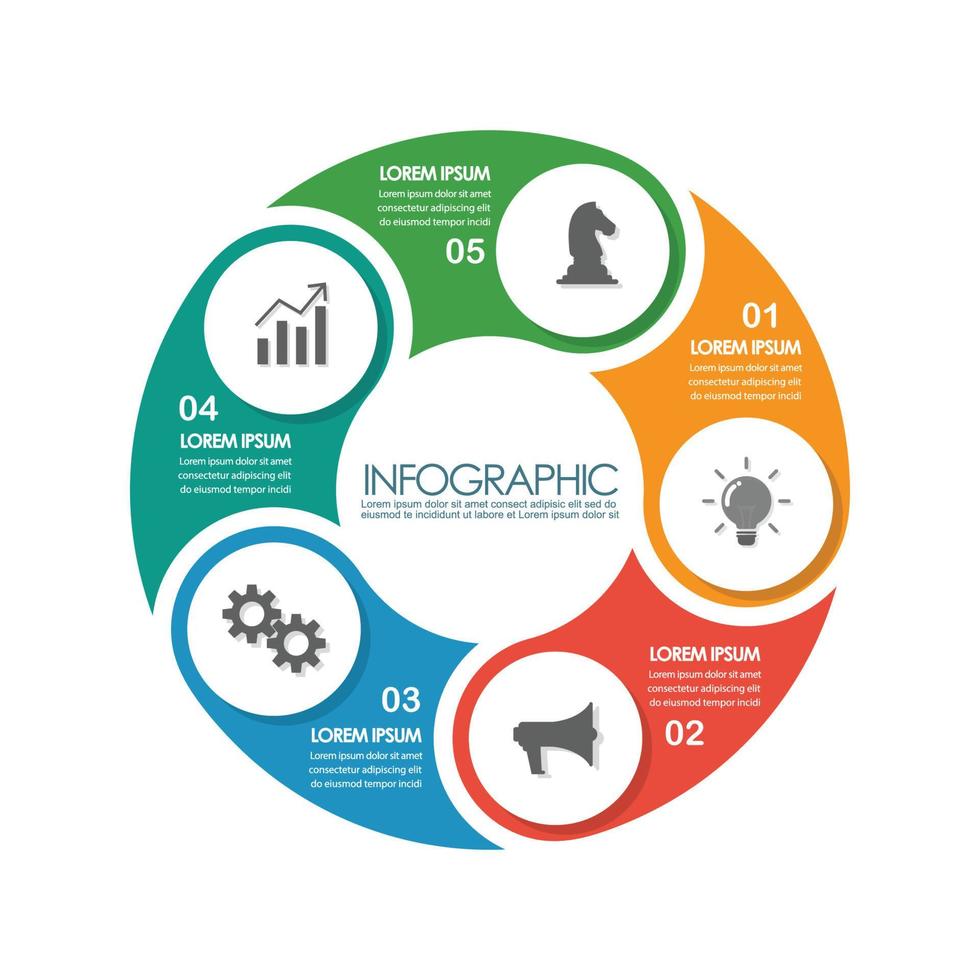 Circle chart infographic template vector