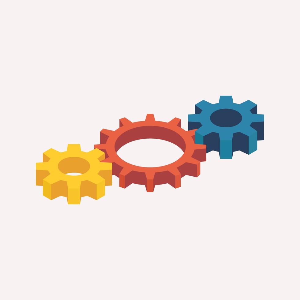 Isometric Mechanic Gears vector