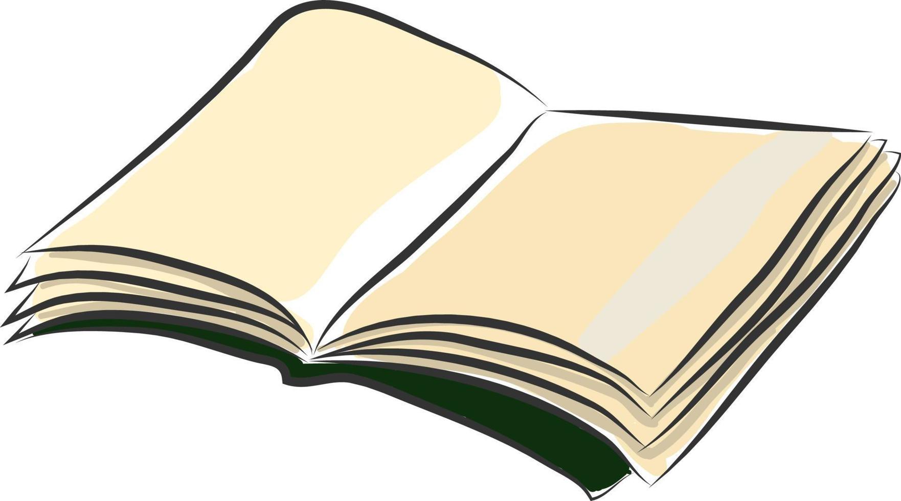 An open book, vector or color illustration.