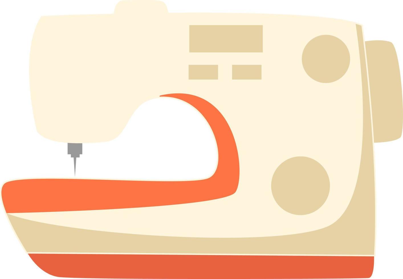Sewing machine, illustration, vector on white background.