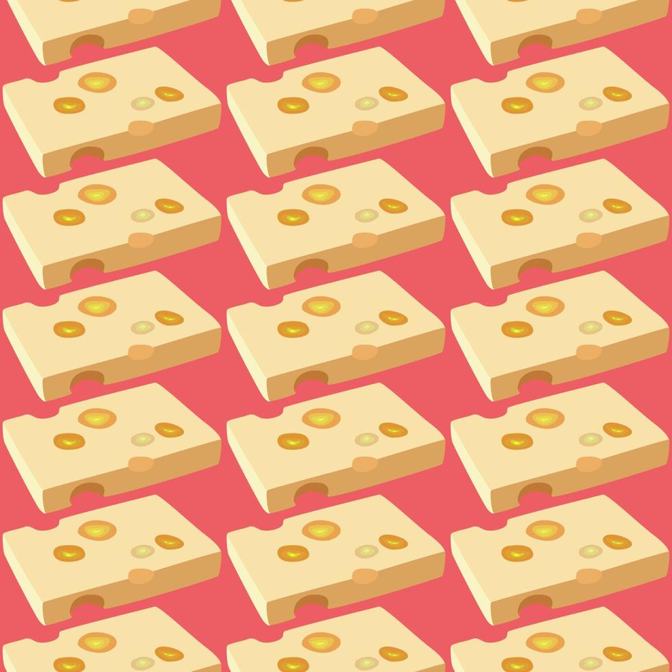 Cheese pattern, illustration, vector on white background. 13787260