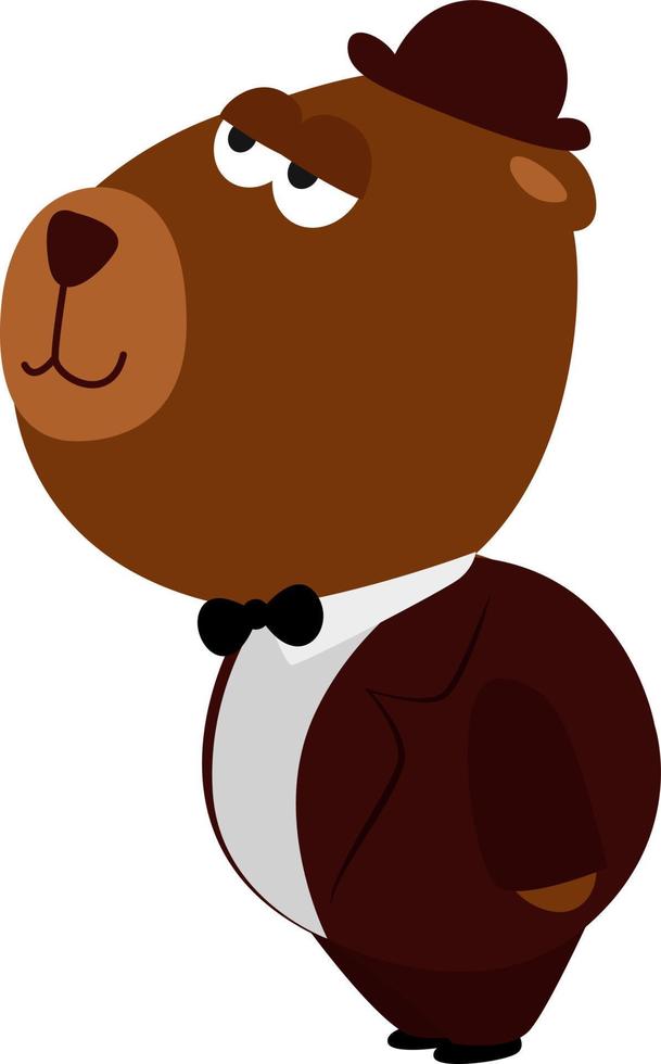 Big bear with a small hat,illustration,vector on white background vector