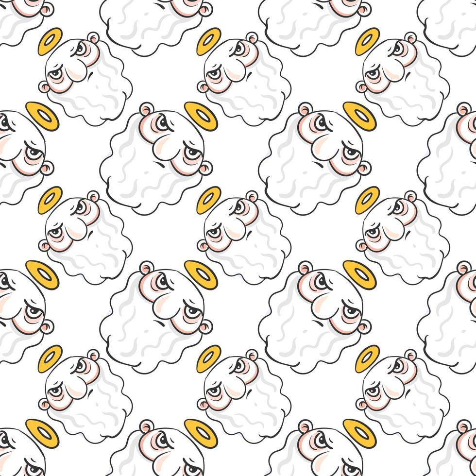 GOD, seamless pattern on white background. vector