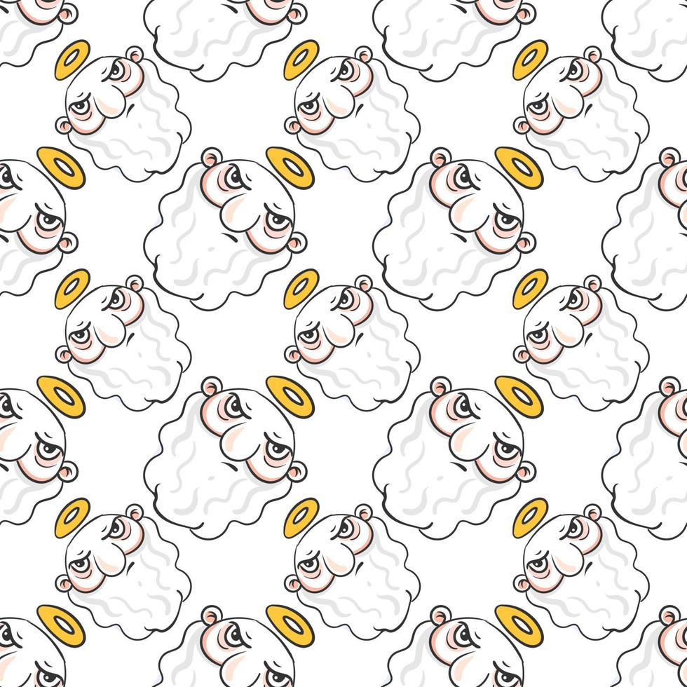 GOD, seamless pattern on white background. vector