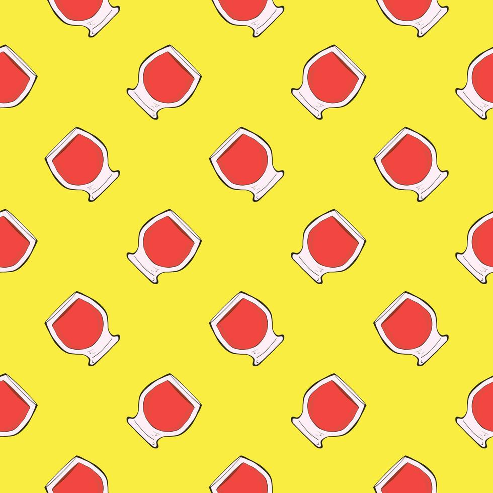 Little cups ,seamless pattern on yellow background. vector