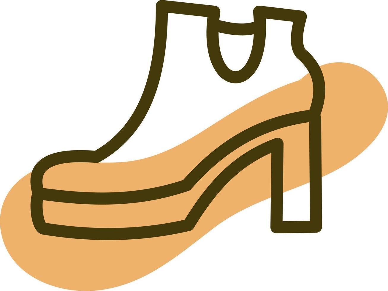 Orange simple womans boots, illustration, vector, on a white background. vector