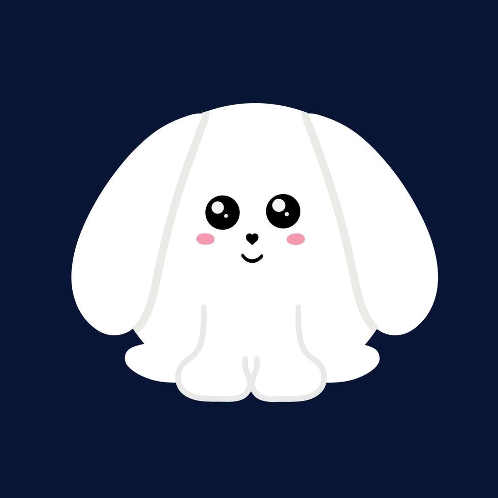 2023 is the year of the rabbit. Cute Christmas bunny. The symbol of the Chinese New Year. Vector illustration isolated on a blue background