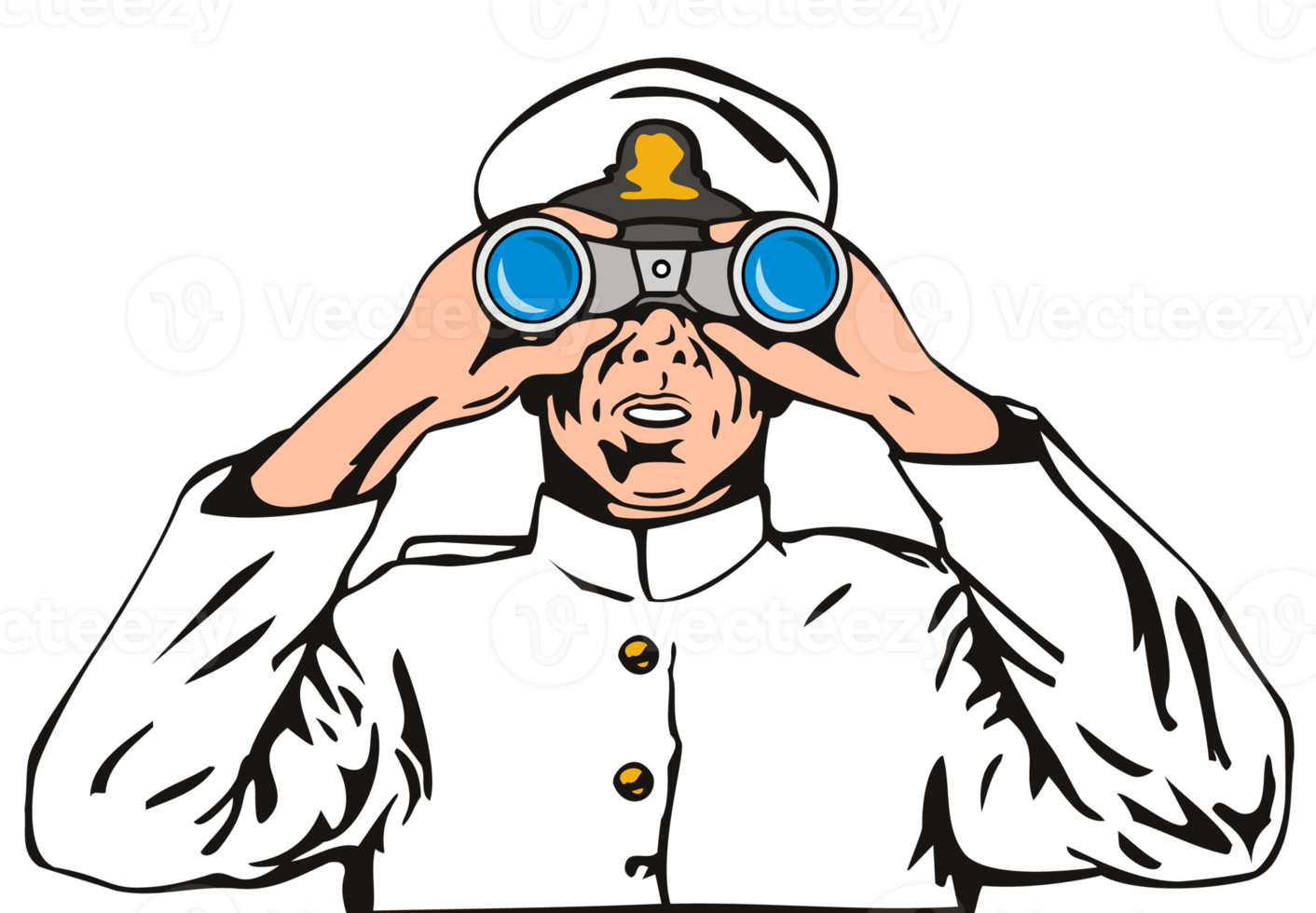 capitaine de marine marin avec des jumelles png