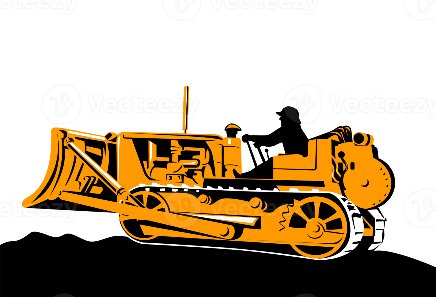 bulldozer mechanical digger tractor png