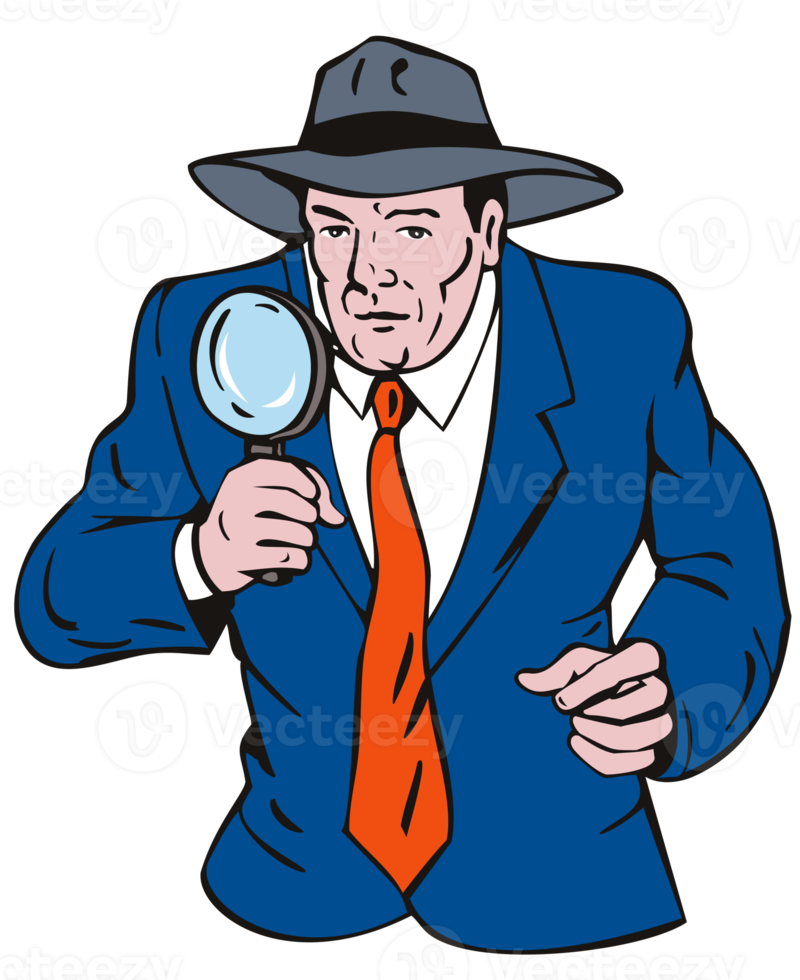 Detective with Magnifying Glass png